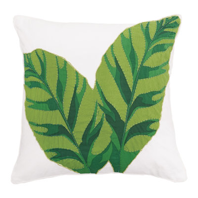 Banana Leaves Beaded Throw Pillow