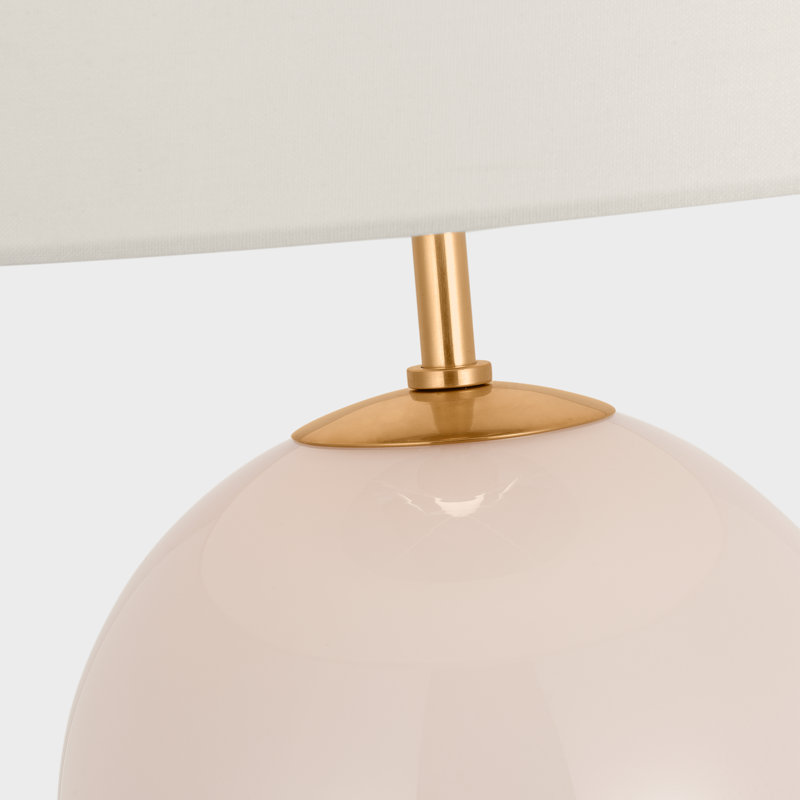 Elsie Cordless Table Lamp in Blush with Linen Shade