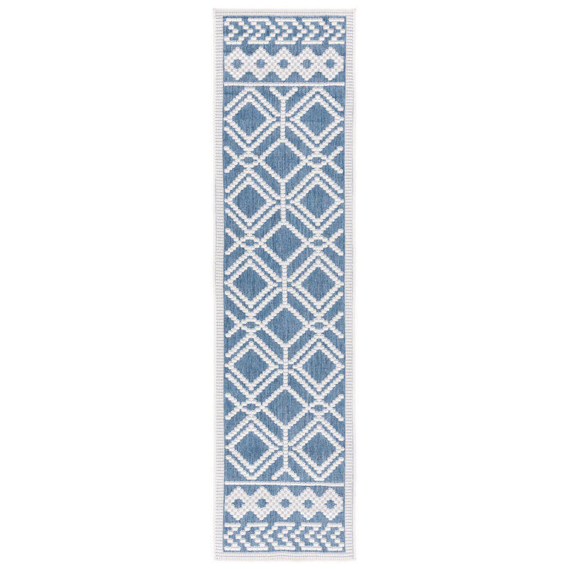 Keyiona Performance Machine Washable Geometric Indoor/Outdoor Area Rug, Runner 2' x 8'