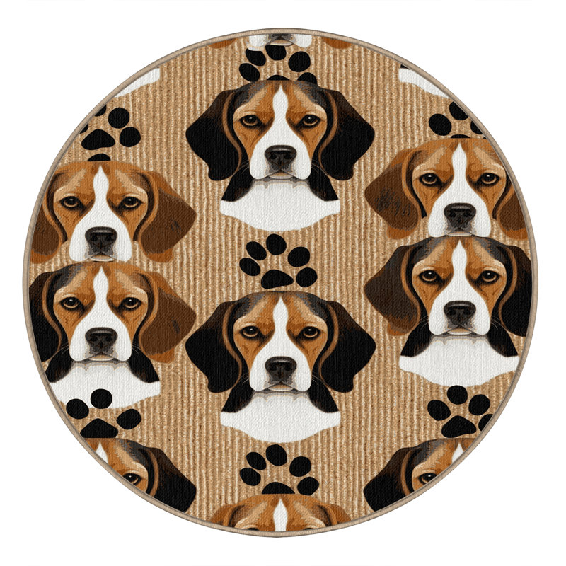  Tapis lavable Beagle Dogs, Rond 4 pi