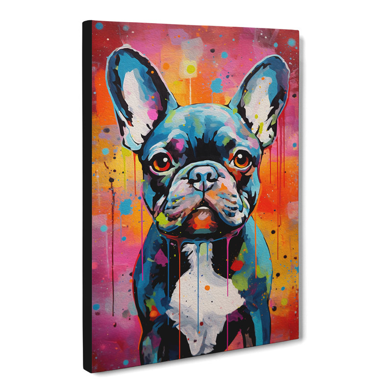 French Bulldog Contemporary No.3 - Print, 50cm H x 35cm W x 3cm D