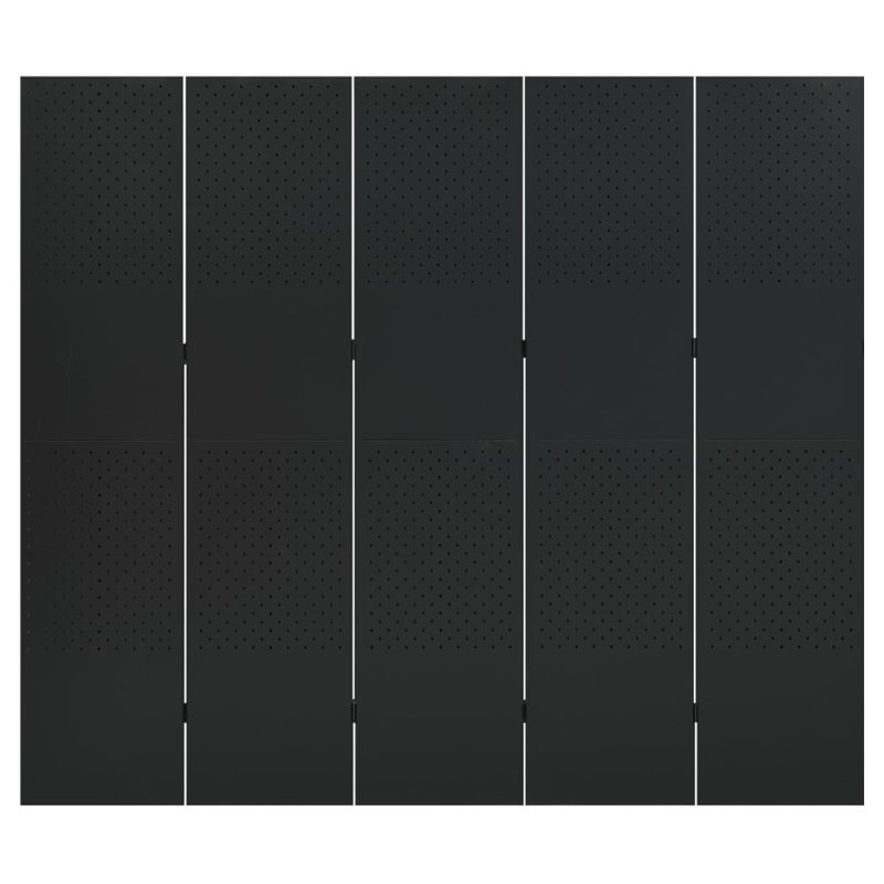 Cassiah 180cm H Folding Room Divider, Black, 5