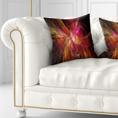 Fractale noire - coussin imprimé abstrait