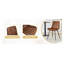 Ensemble de table de salle à manger 71 "ovale en verre avec 6 chaises en tissu brun - Mobilier de cuisine moderne-1330861813-1330861810