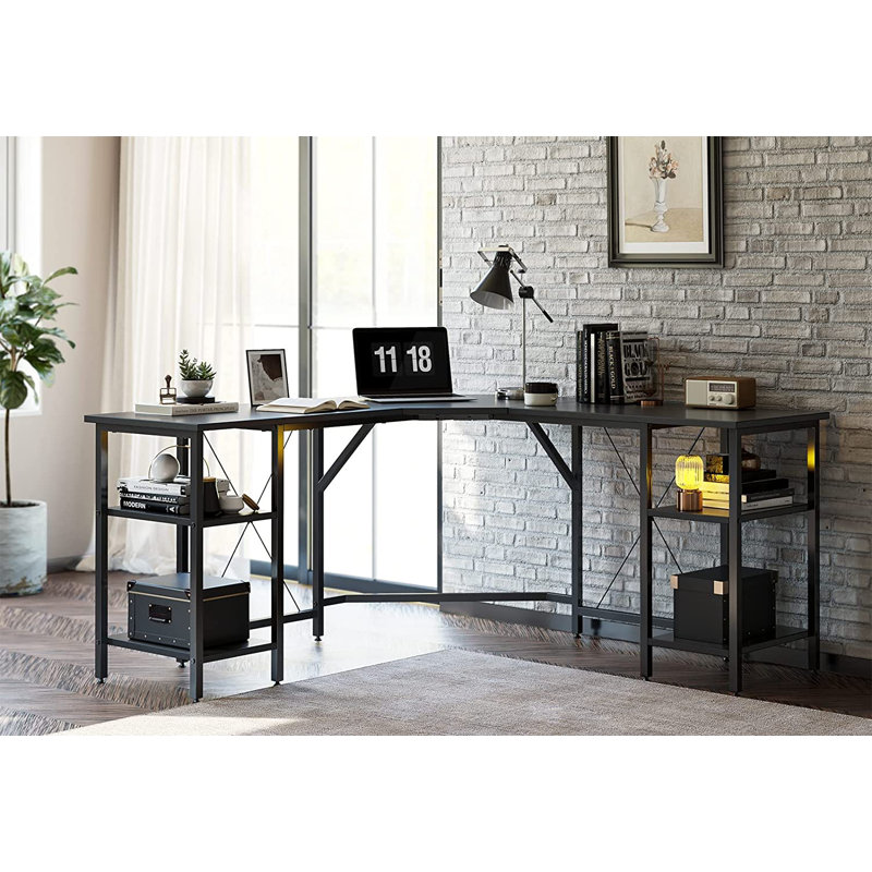 L-Shaped Steel Computer Desk