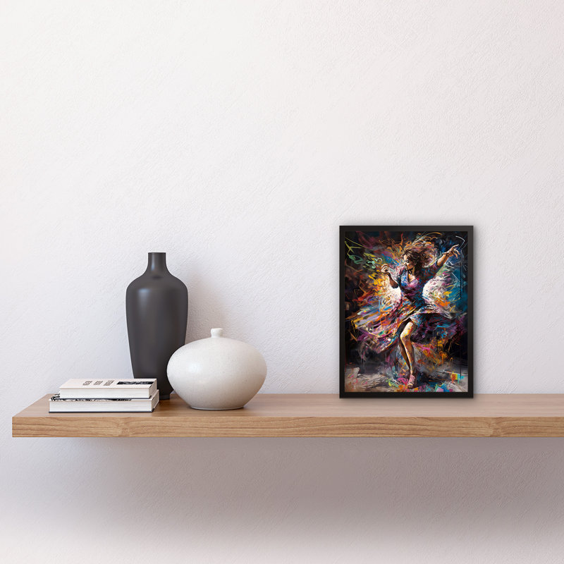 Mulliken Woman Dancing To Dynamic Music Rhythm - Single Picture Frame Print