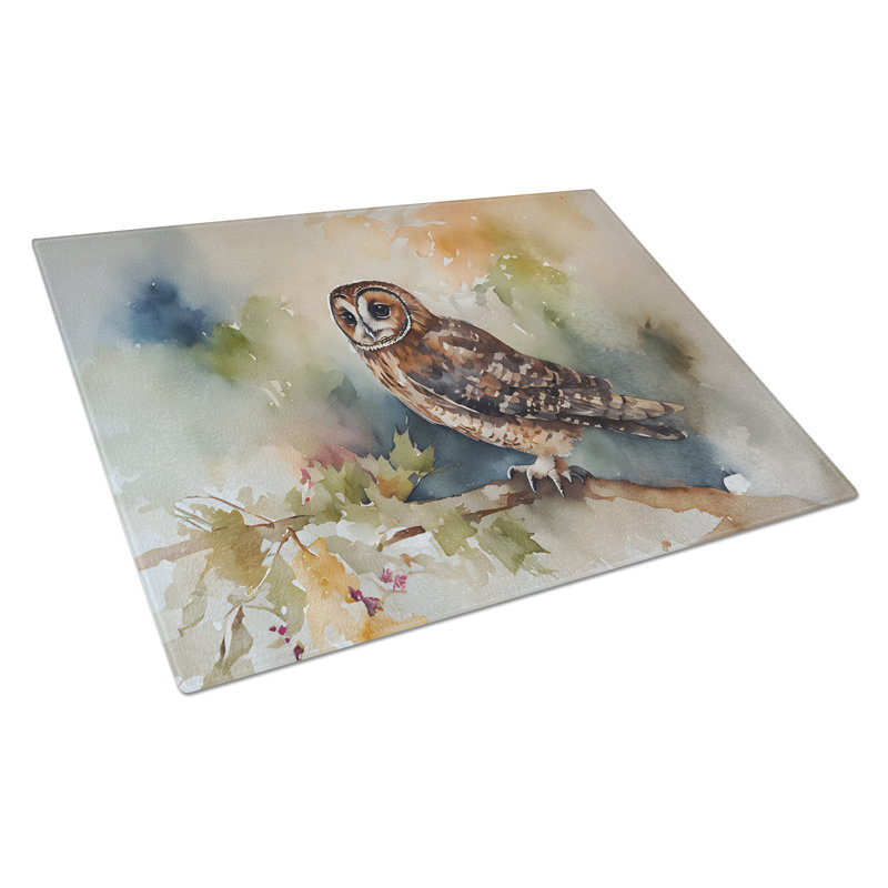 Tawny Owl Glass Cutting Board