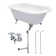 Kingston Brass Aqua Eden 54-Inch Cast Iron Oval Rectangular Roll Top Clawfoot Tub with Faucet Drain and Supply Lines Combo