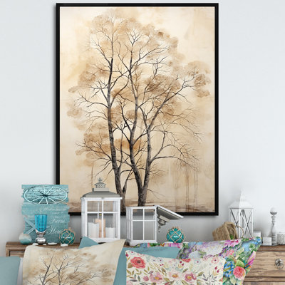 " Beige Trees Oak Solitude VI "
