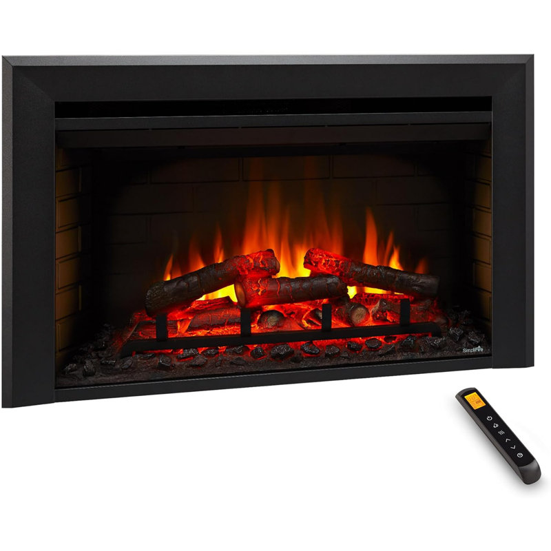 Black Electric Fireplace with 5000 BTU, 20.5" H x 29.8" W x 11.25" D