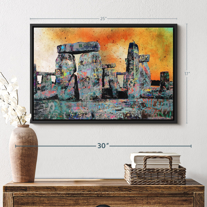 Graffiti Stonehenge Canvas Print, 17" H x 25" W