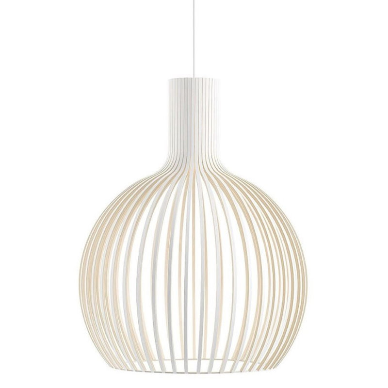 Eleora 1 - Light Wood Single Pendant, White