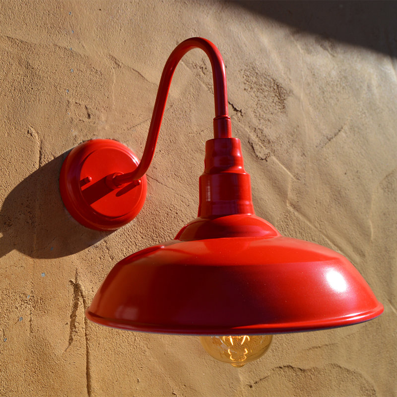 Luminaire de grange d'extérieur 2 lumières H 10 po Leroy, Rouge