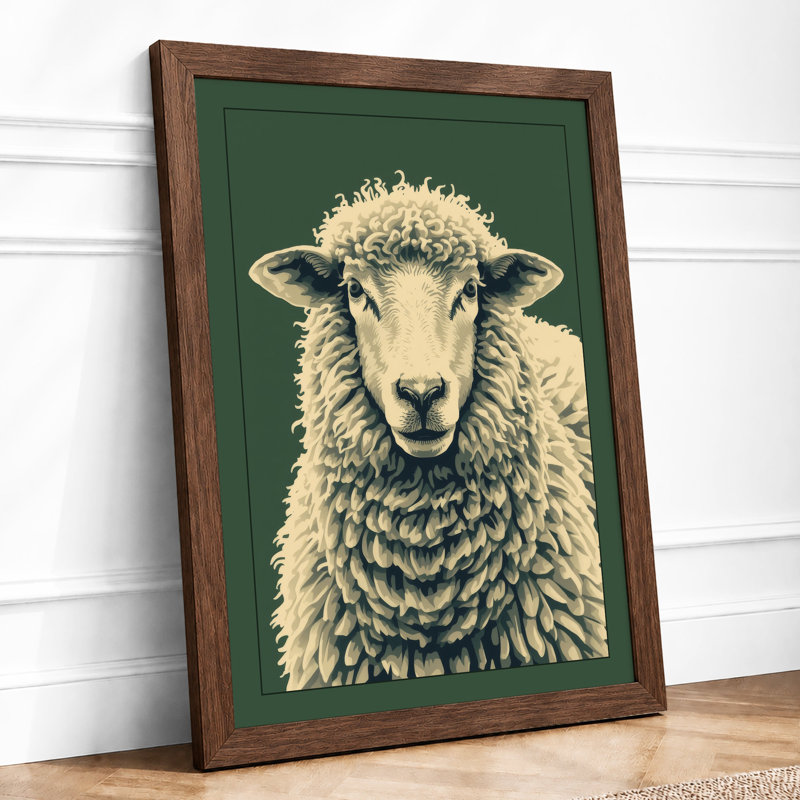 Sheep Study Rustic - Print, Walnut, A4 - 29.7 x 21.0 cm