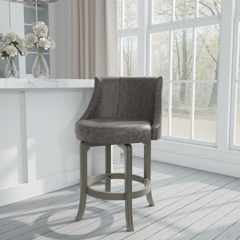 Tabouret de bar et de comptoir Bandiero, Tabouret de comptoir (siège d'une hauteur de 25 p, Gris