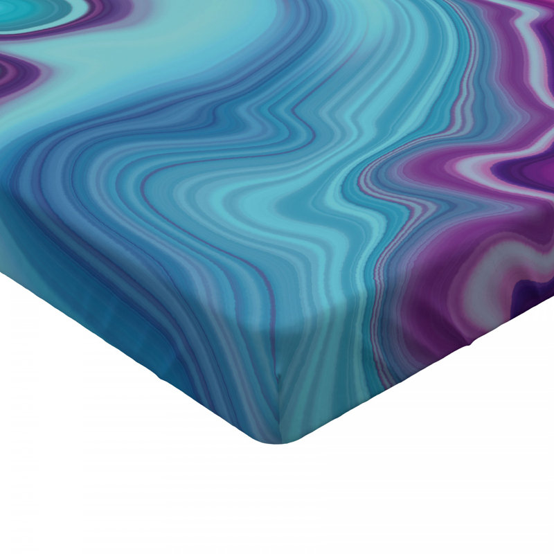 Microfiber Abstract Fitted Sheet, Twin Fitted Sheet