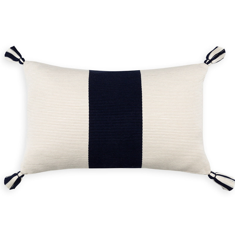 Laguna Rectangular Cotton Pillow Cover & Insert, Navy