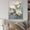 «Magnolias II» bleu et doré sur toile