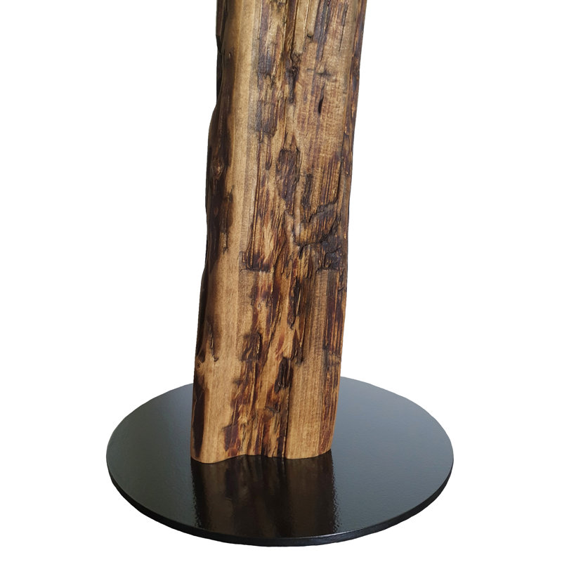 Belfry Kitchen - Rustic wine stand, wine rack, wine holder Made of solid wood; Made by hand For 5 bottles of wine; Height 78 Cm, Diameter 30 Cm; Driftwood look; Country style; Decorative unique specimen