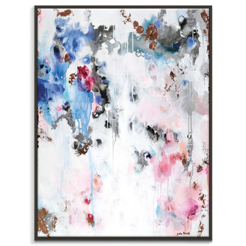 Julie Ahmad - Wrapped Canvas Painting, 102cm H x 76cm W, Black Floater Framed