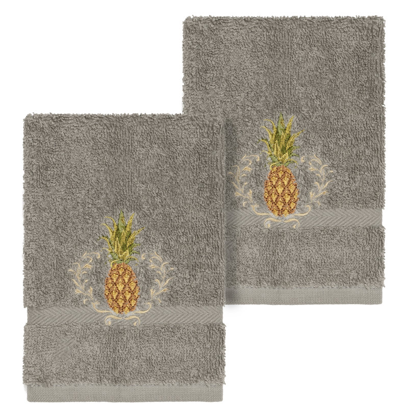 Welcome Turkish Cotton Washcloth, Dark Gray