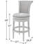 L 24,0 po x l 20,2 po x H 45,0 po, bois / tissu, 1 pièce, tabouret de bar, blanc, dossier pivotant-130595205