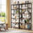 70.87" Tall Industrial Bookshelf, 6-Tier Vintage Brown Bookcase Open Shelvesfor Apartment, Office & Living Room
