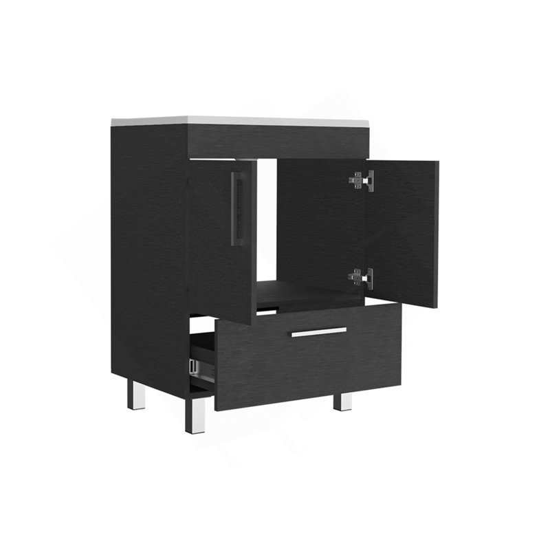 Meuble-lavabo simple Mayora, noir, Noir