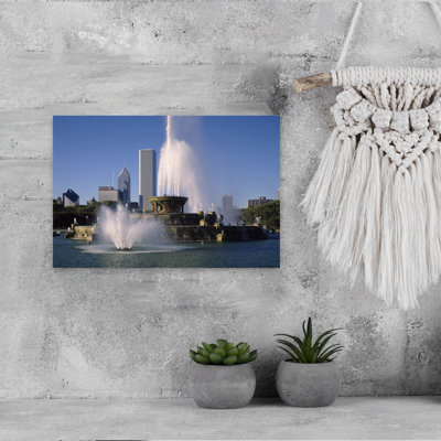 Fontaine dans un parc, fontaine de Buckingham, Grant Park, Chicago, comté de Cook, Illinois, États-Unis, art moderne abstrait, art mural