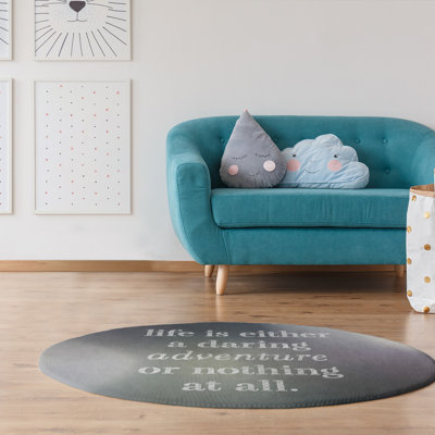 Tapis en chenille en polyester multicolore Quotes