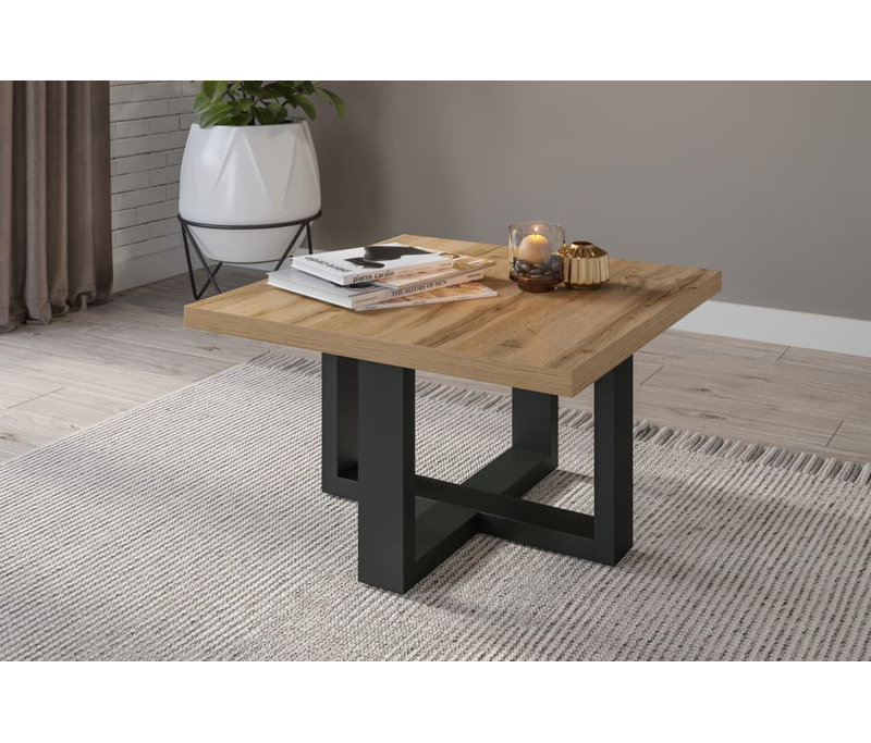 Barri Coffee Table with Storage, Oak/Black