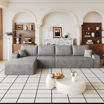 Modern Cloud Sectional Sofa with L-Shape Chaise, No-Assembly Required