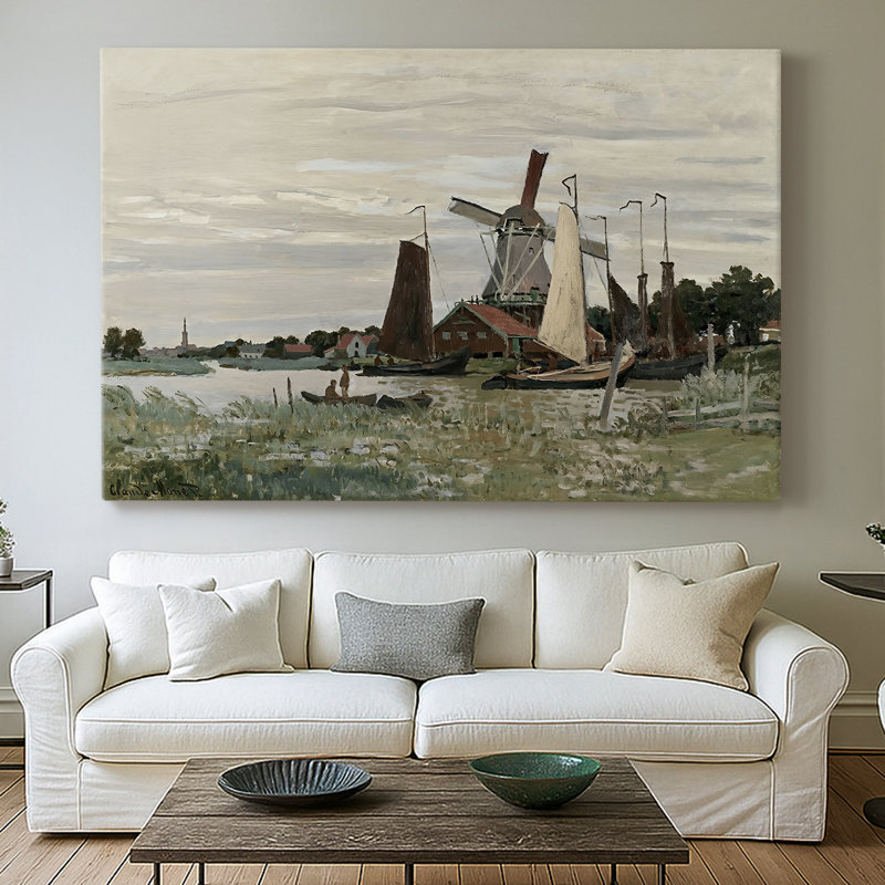 Moulin à vent à Zaandam - Claude Monet - Toile tendue avec châssis - 1871, 40 x 60