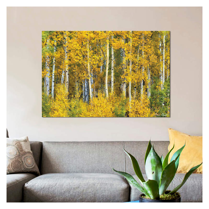 Jaune, reproduction d’art sur toile, H 8 po x l 12 po x P 0,75 po, Toile tendue, Pas de tapis