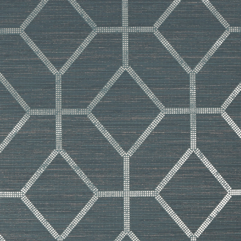 Asscher Geometric Vinyl Metallic Wallpaper Double Roll, Teal