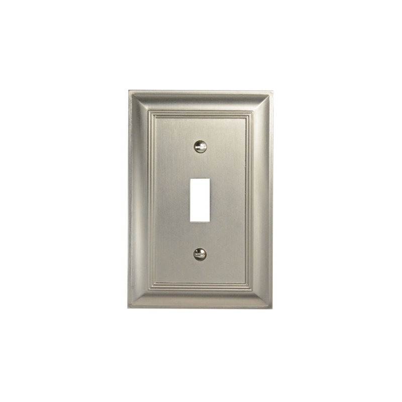 Impressions 1 - Gang Toggle Light Switch Standard Wall Plate, Brushed Nickel