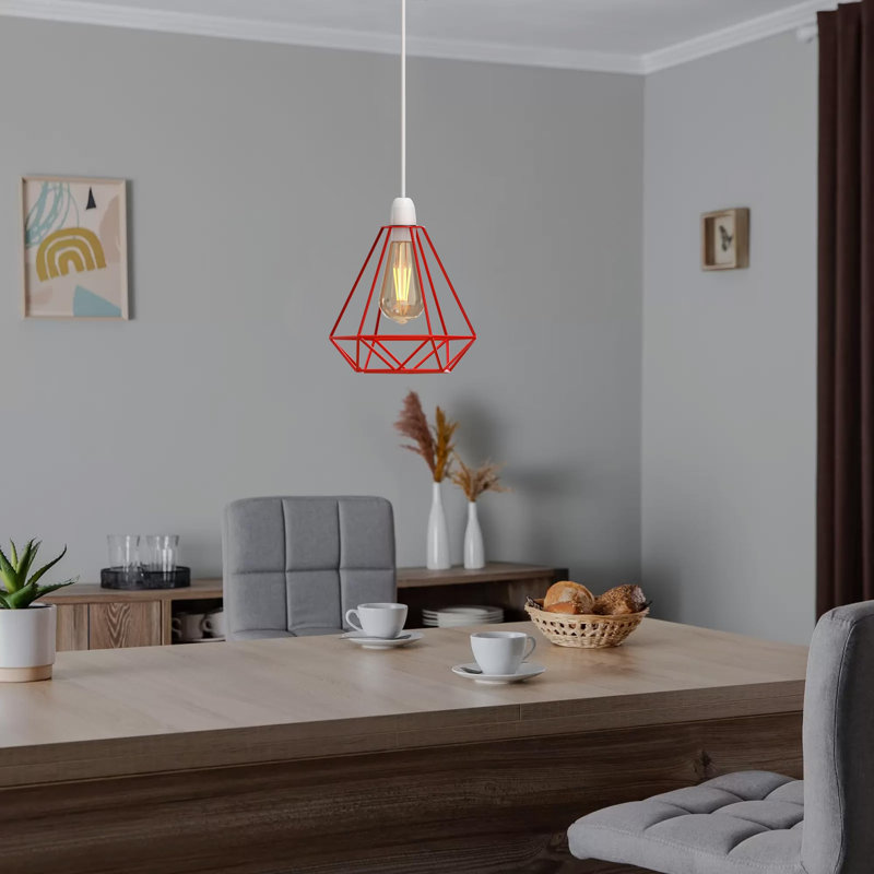 Brookton - Light LED Geometric Pendant, Red