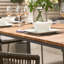 Aarmaan 6 - Person Acacia Solid Wood Patio Dining Set Rectangular Table with Cushions Included