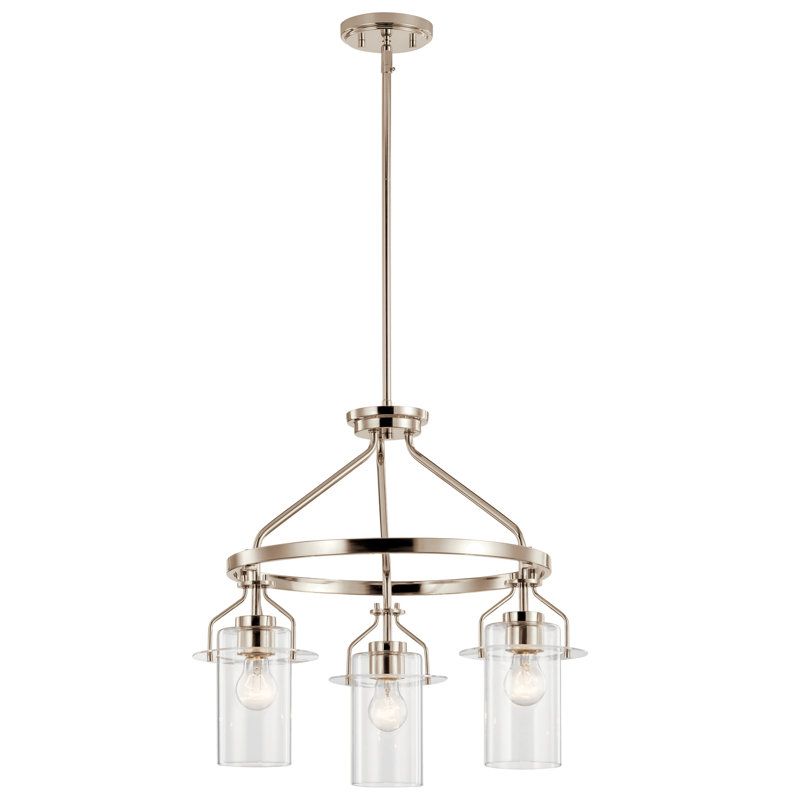 Luminaire suspendu Everett 3Lt, Nickel poli