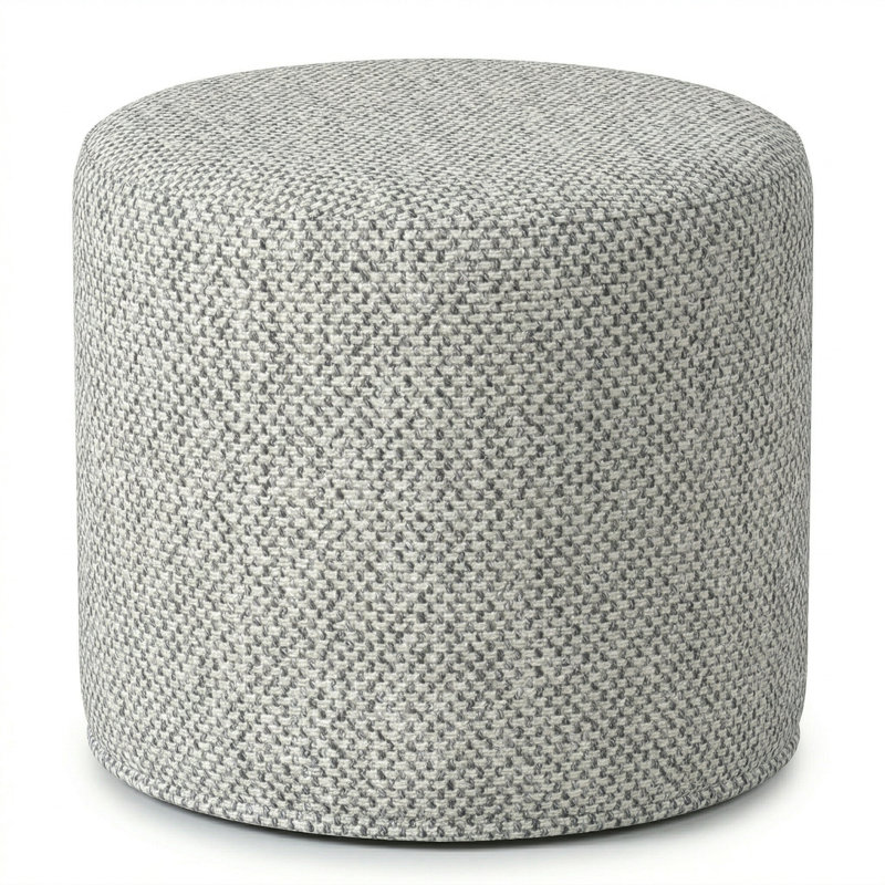 Berlin Gardens Lilly Hive 20" Round Pouf, Light Gray