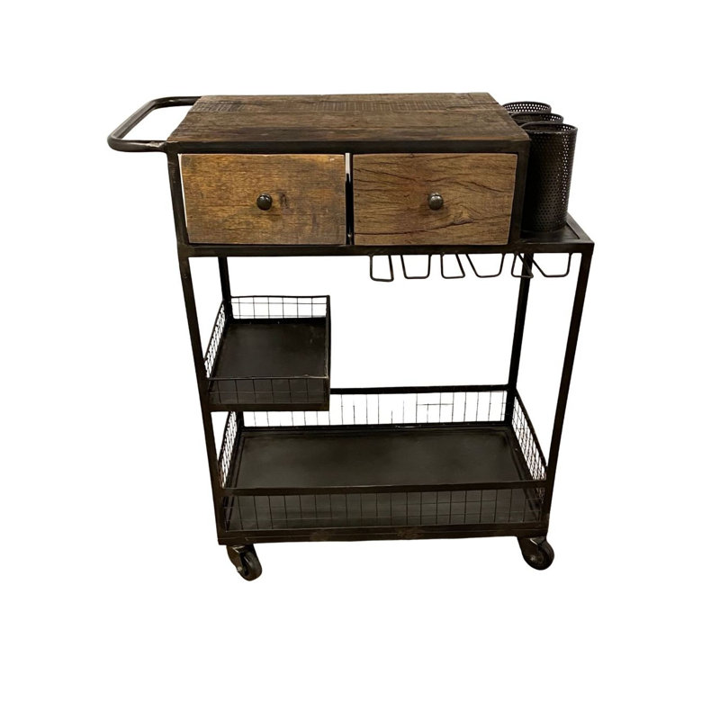 Arsdale Solid Wood Bar Cart