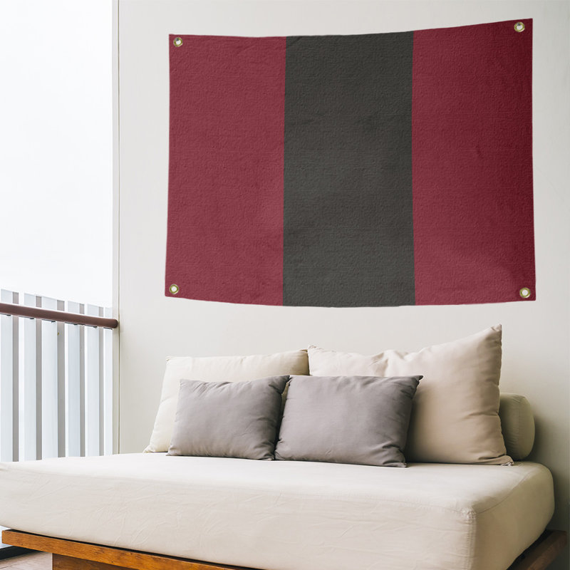 Tapisserie de polyester Arizona, H 26 po x l 36 po x P 1 po, Rouge brique / noir / rouge brique