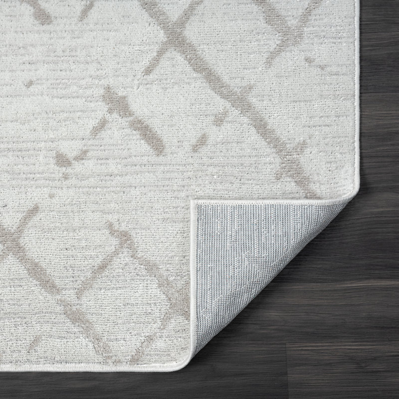 Tapis crème / gris Hamdaan, Rectangle 5 pi x 7 pi