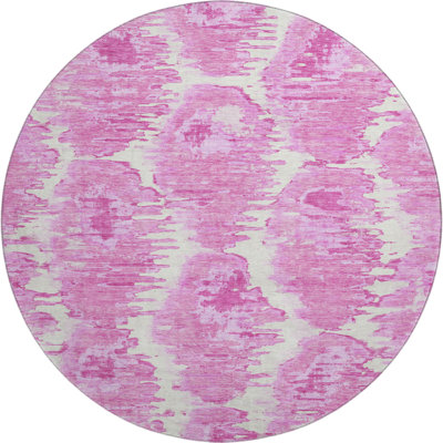 Premium Machine Washable Prisco Pink Rug