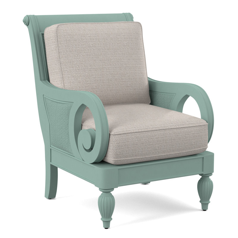 Grand View 71.12Cm Wide Armchair, Black Finish, White Textured Performance; 0865-91
