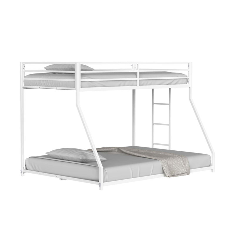 Lit superposé bas au-dessus de métal avec finition mate, échelle attachée et fabrication entièrement en métal pour les chambres modernes