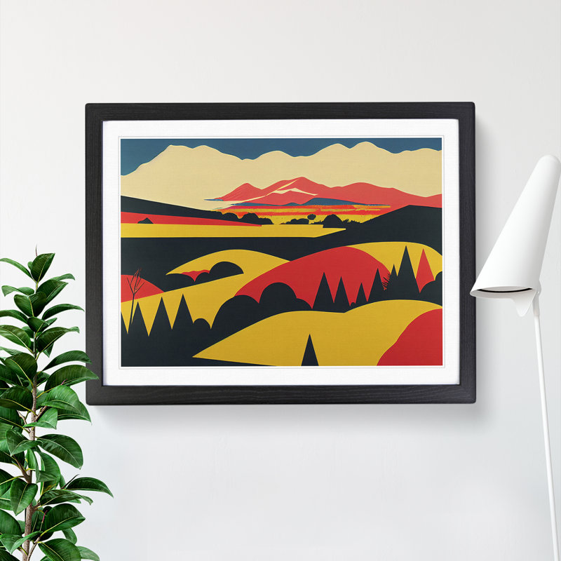 Pop Meadow Landscape - Single Picture Frame Print