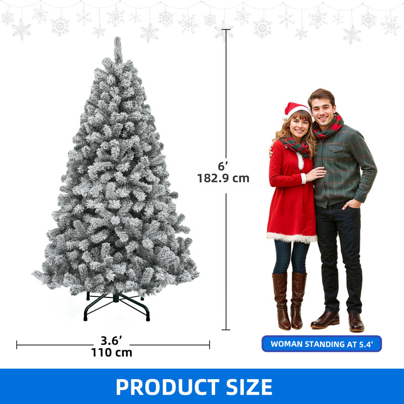 Arbre de Noël vert 6 pi pré-éclairé, H 6 pi
