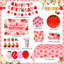 123 Pcs Strawberry Birthday Decorations, Strawberry Party Supplies Set
