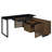 Black And Walnut L-Shape Office Computer Desk